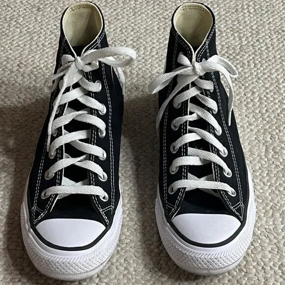 Converse All Star Chuck Taylor Women's Size 7.5 Black High Top Sneakers Shoes - Picture 4 of 10